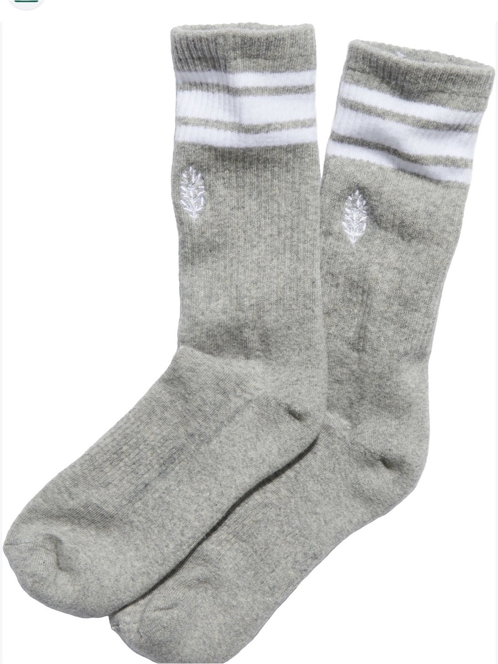FP Movement Logo Stripe Spirt Socks in Heather Gray White Stripe